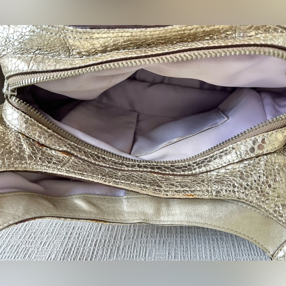 Coach Metallic Crocodile Textured Satchel - Picture 8 of 11